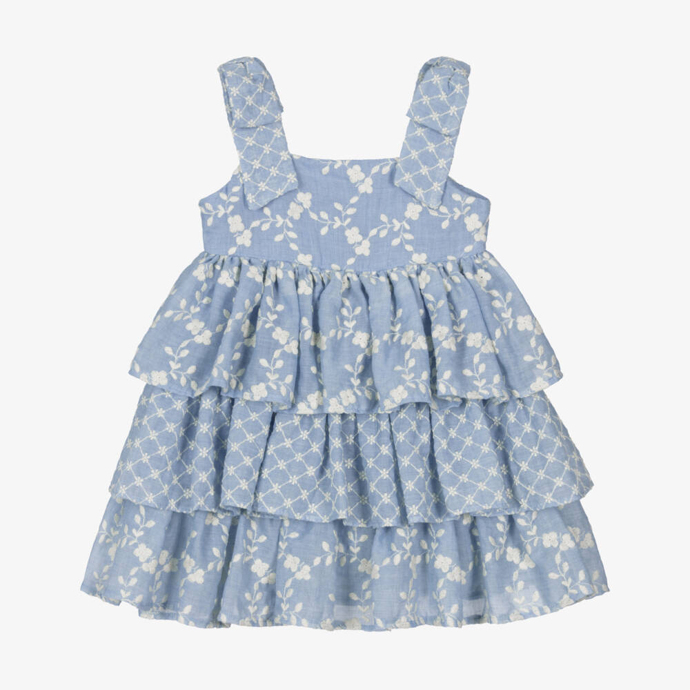 Lapin House-فستان أزرق مزين بالزهور للبنات | Childrensalon Outlet