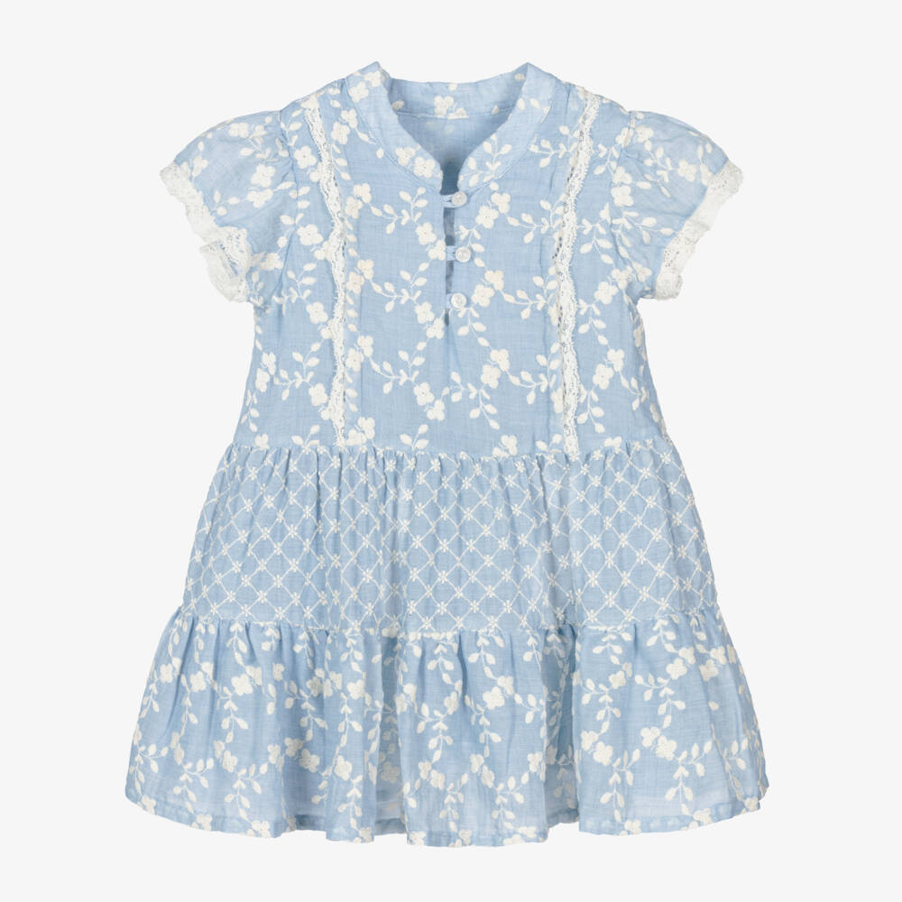 Lapin House-فستان أزرق مزين بالزهور للبنات | Childrensalon Outlet