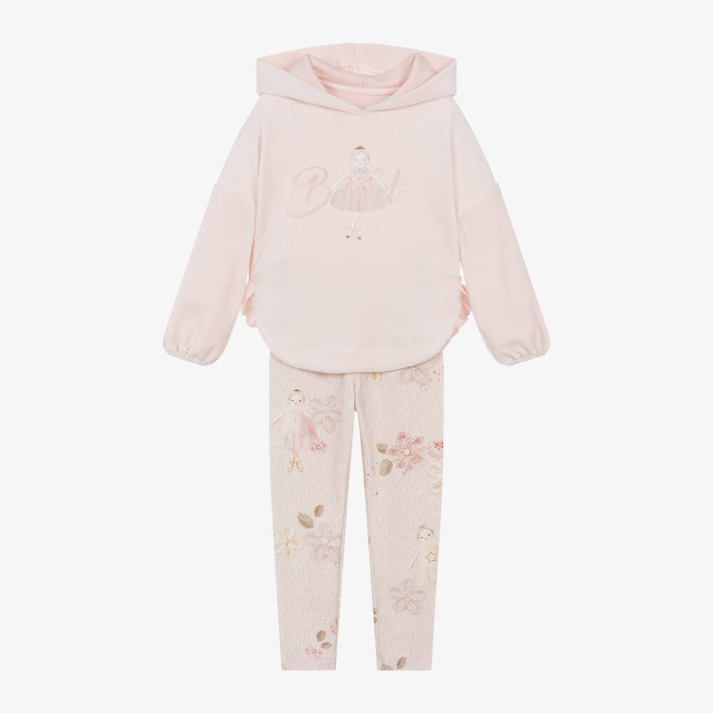 Lapin House-Girls Ballet-Themed Pink Leggings Ensemble | Childrensalon Outlet