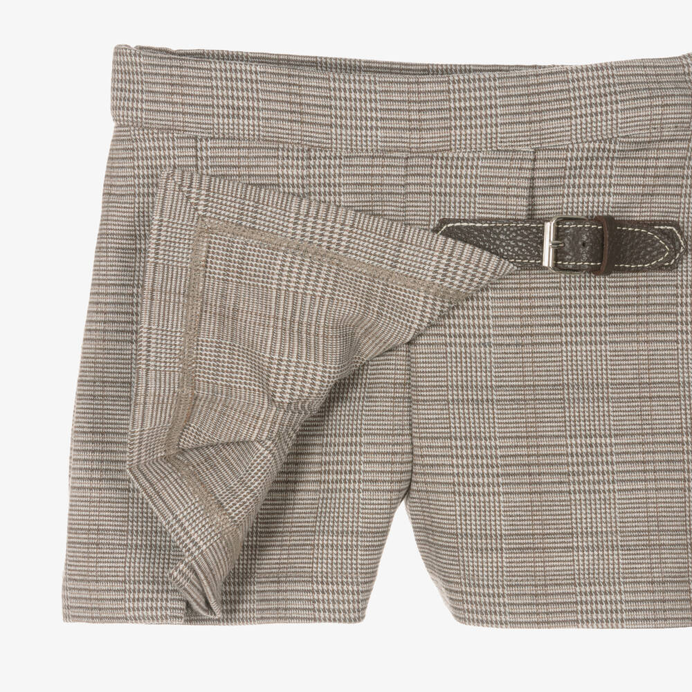 Lapin House-Girls Beige Check Pleated Skort | Childrensalon Outlet