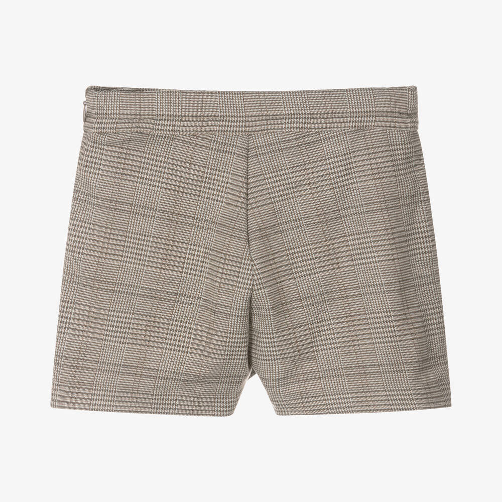 Lapin House-Girls Beige Check Pleated Skort | Childrensalon Outlet