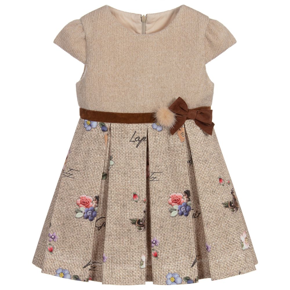 Lapin House - Beigefarbenes Kleid für Mädchen | Childrensalon