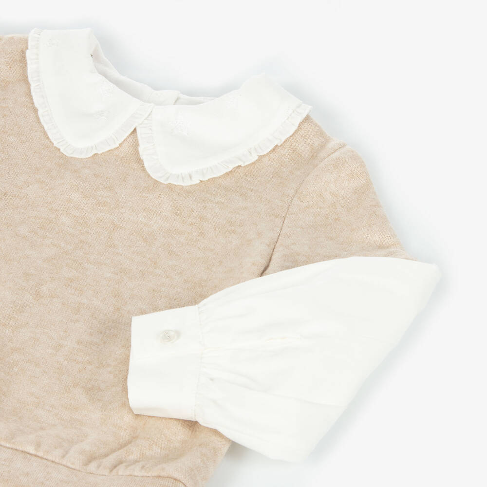 Lapin House-Girls Beige Layered Knit Top | Childrensalon Outlet