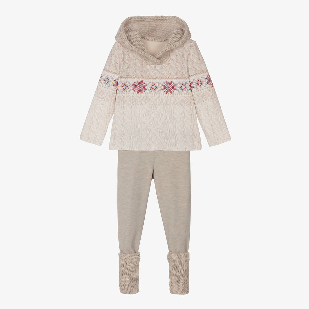 Lapin House - Ensemble legging beige fille | Childrensalon