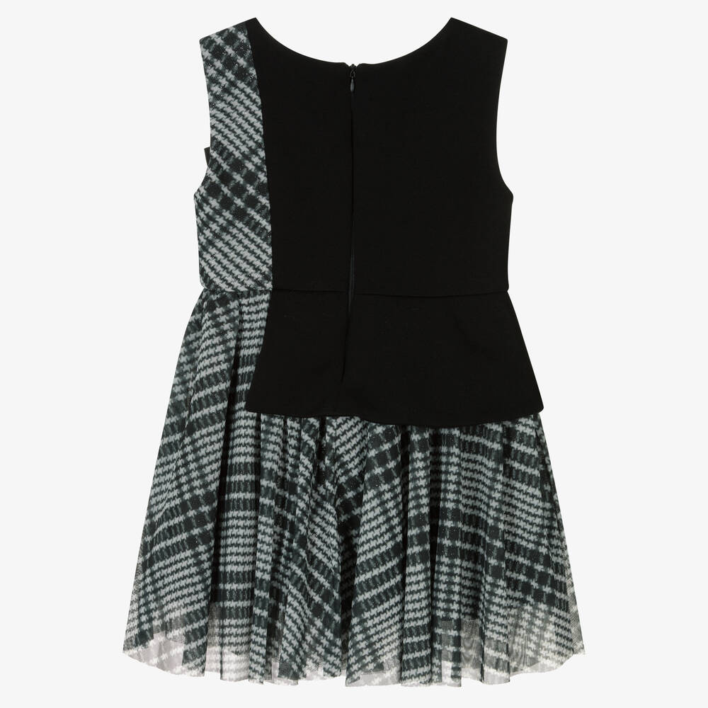 Lapin House-Girls Black Houndstooth Dress | Childrensalon Outlet
