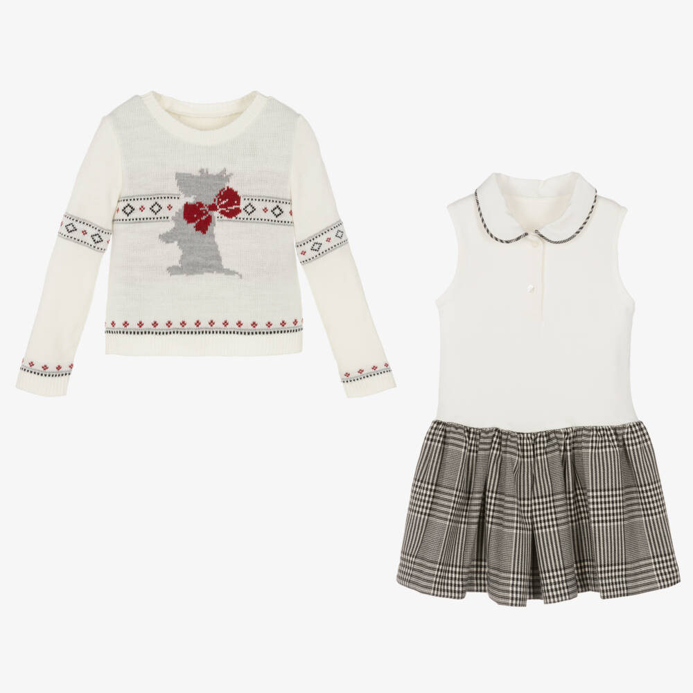 Lapin House-Girls Black & Ivory Dress Ensemble | Childrensalon Outlet