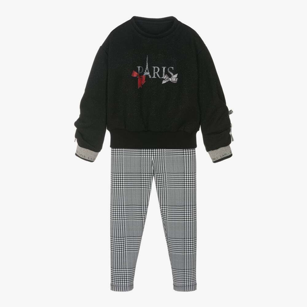 Lapin House-Girls Black Jersey Leggings Outfit | Childrensalon Outlet