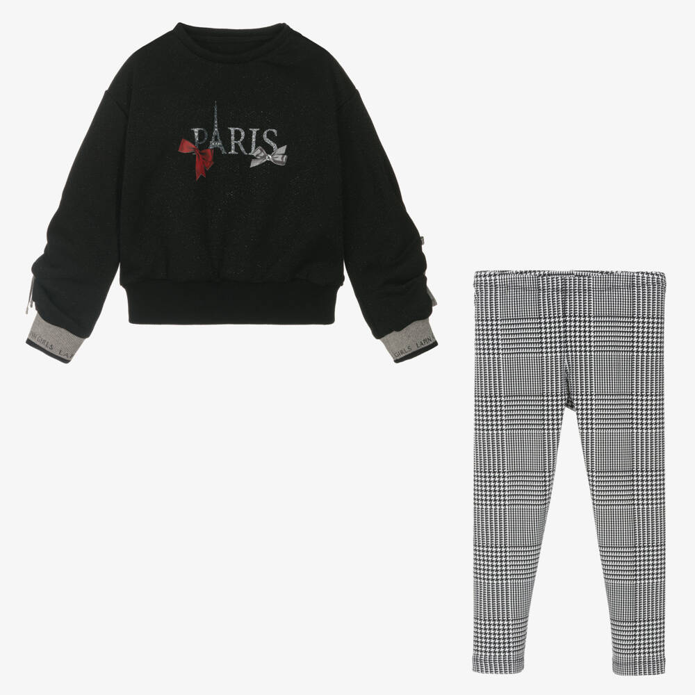 Lapin House-Girls Black Jersey Leggings Outfit | Childrensalon Outlet