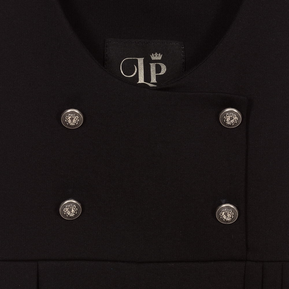 Lapin House-Girls Black Pinafore Dress | Childrensalon Outlet