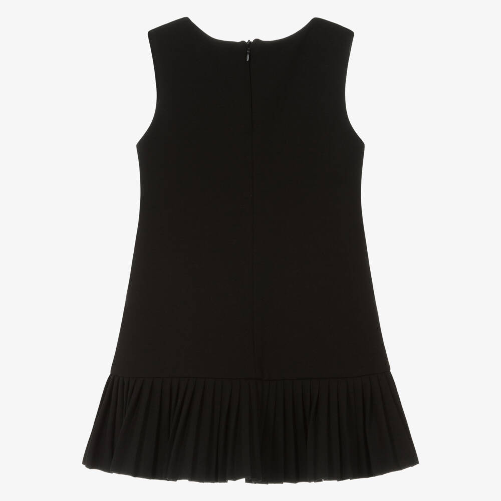 Lapin House-Girls Black Sleeveless Dress with Pleated Hem | Childrensalon Outlet