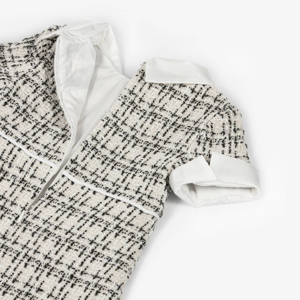 Lapin House-Girls Black Tweed Collar Dress | Childrensalon Outlet