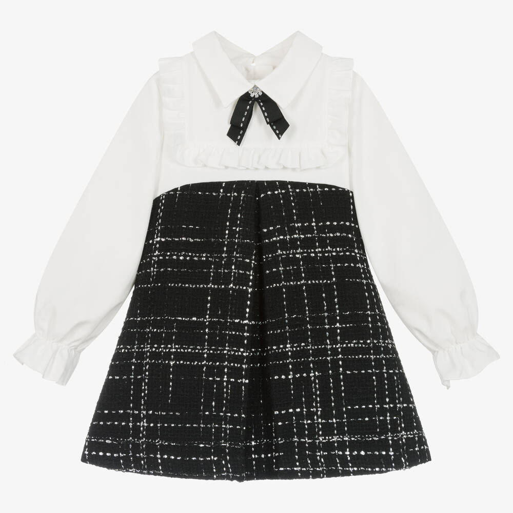 Lapin House-Girls Black Tweed Shirt Dress | Childrensalon Outlet