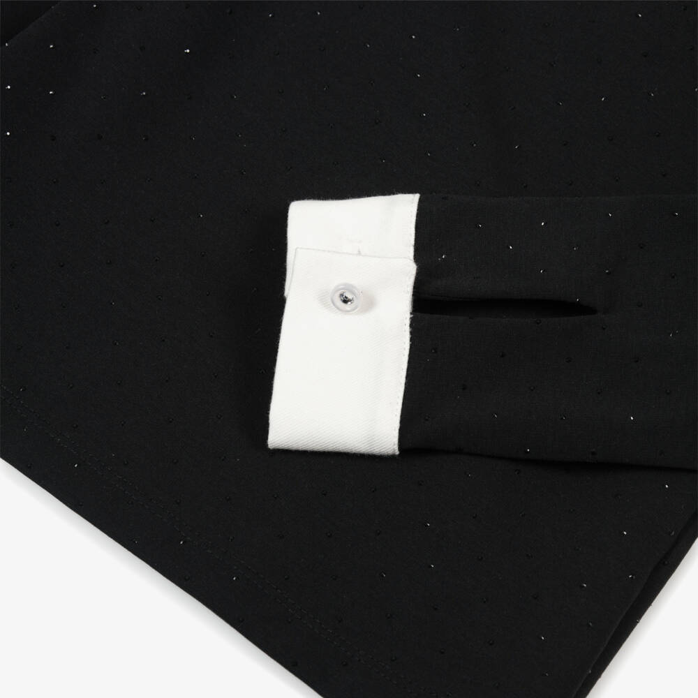 Lapin House-Girls Black & White Blouse with Diamanté | Childrensalon Outlet
