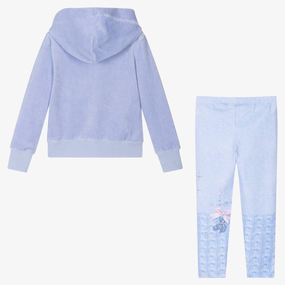 Lapin House-Girls Blue Bear Hoodie & Leggings Set | Childrensalon Outlet