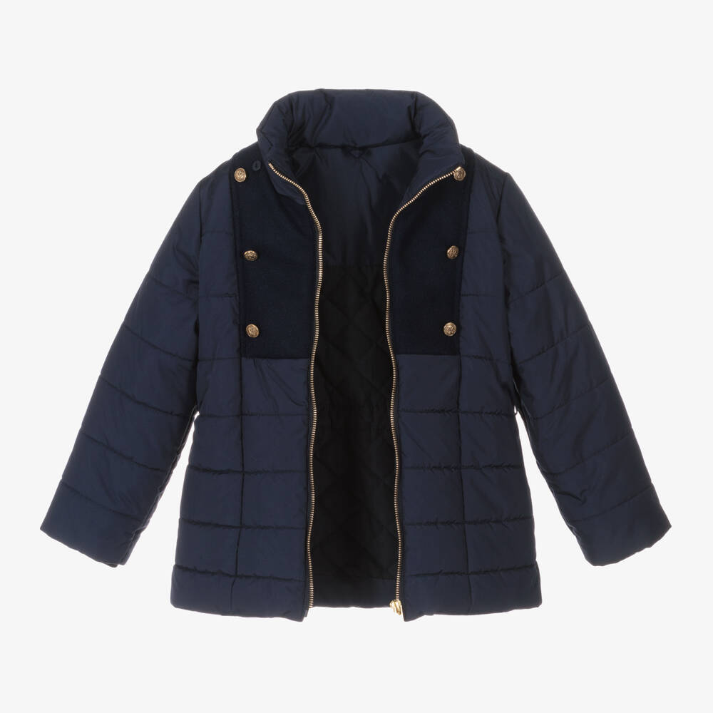 لابين هاوس-معطف بافر بهودي لون كحلي للبنات | Childrensalon Outlet