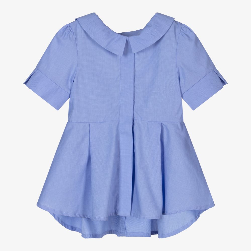 Lapin House - Girls Blue Cotton Blouse | Childrensalon