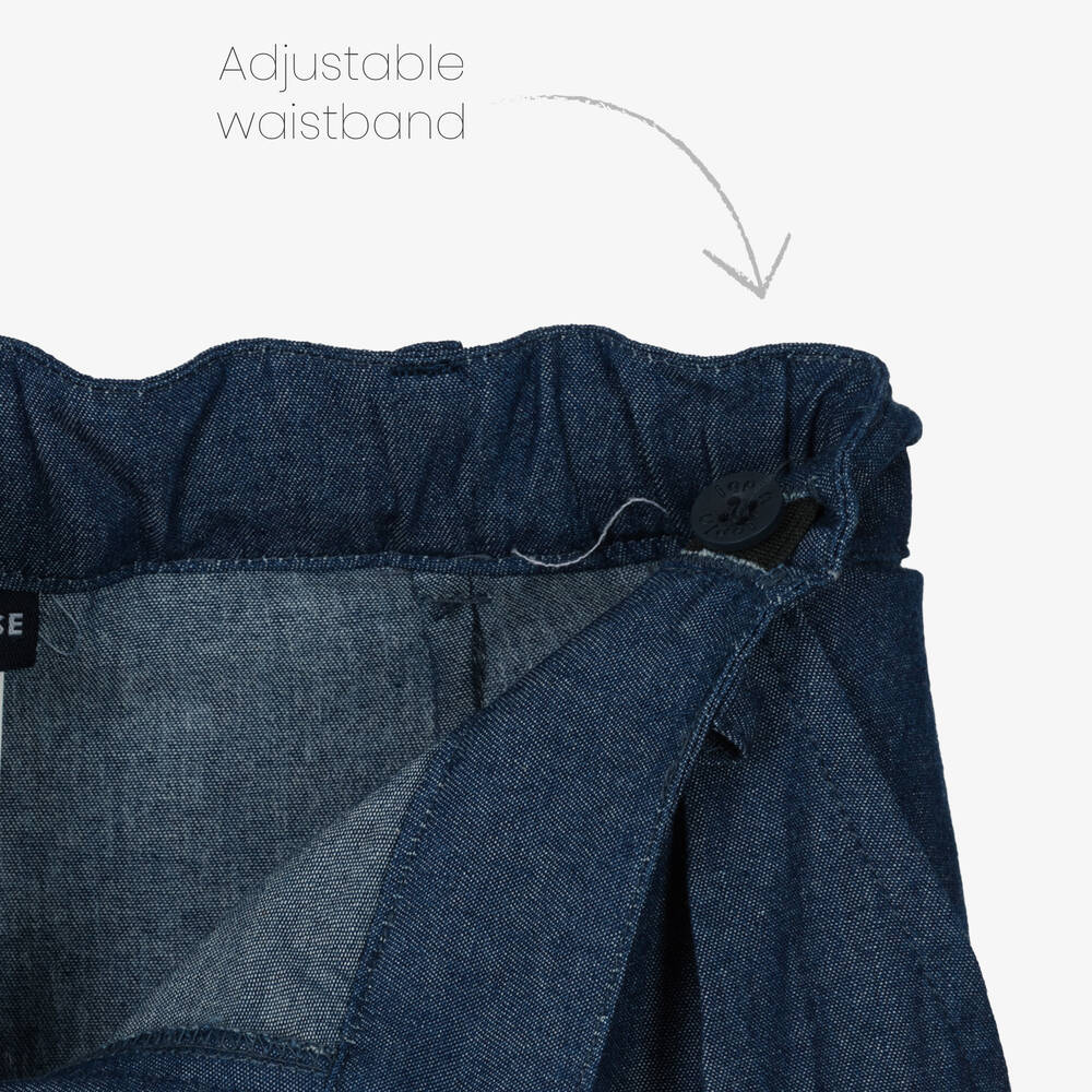 Lapin House-Girls Blue Cotton Chambray Culottes | Childrensalon Outlet