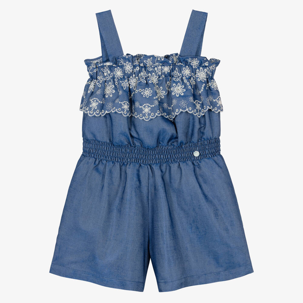 Lapin House-Комбинезон для девочек из голубого шамбре | Childrensalon Outlet