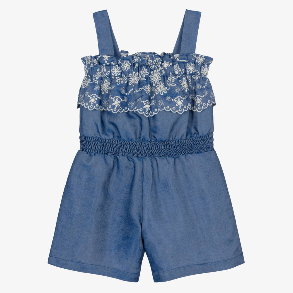 Lapin House-Комбинезон для девочек из голубого шамбре | Childrensalon Outlet
