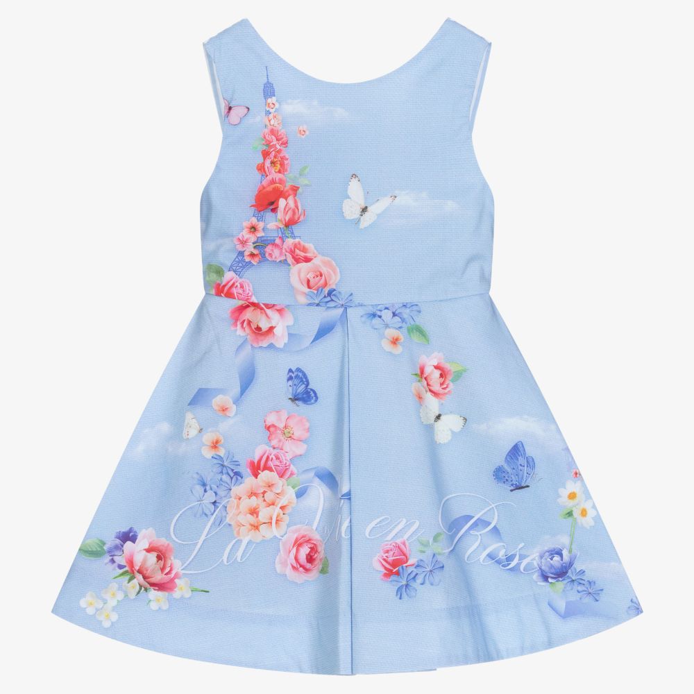 Lapin House - Girls Blue Cotton Dress | Childrensalon