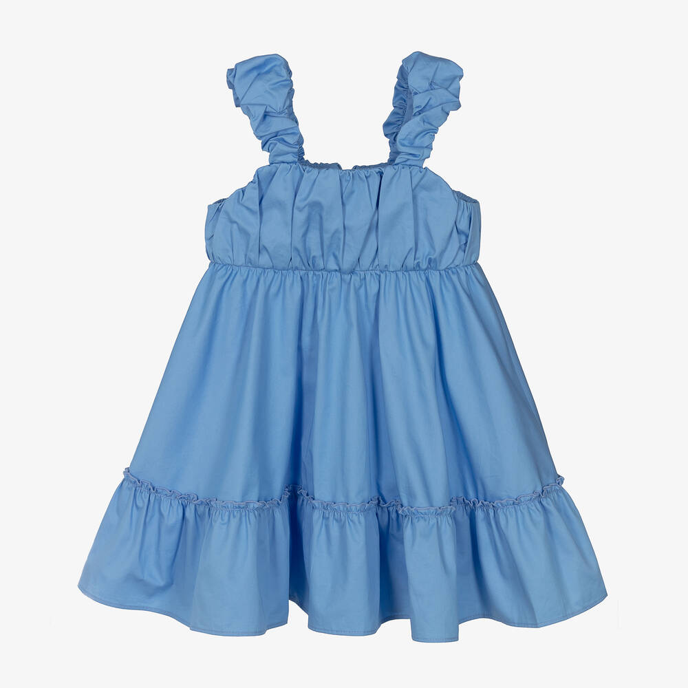Lapin House-Girls Blue Cotton Dress | Childrensalon Outlet