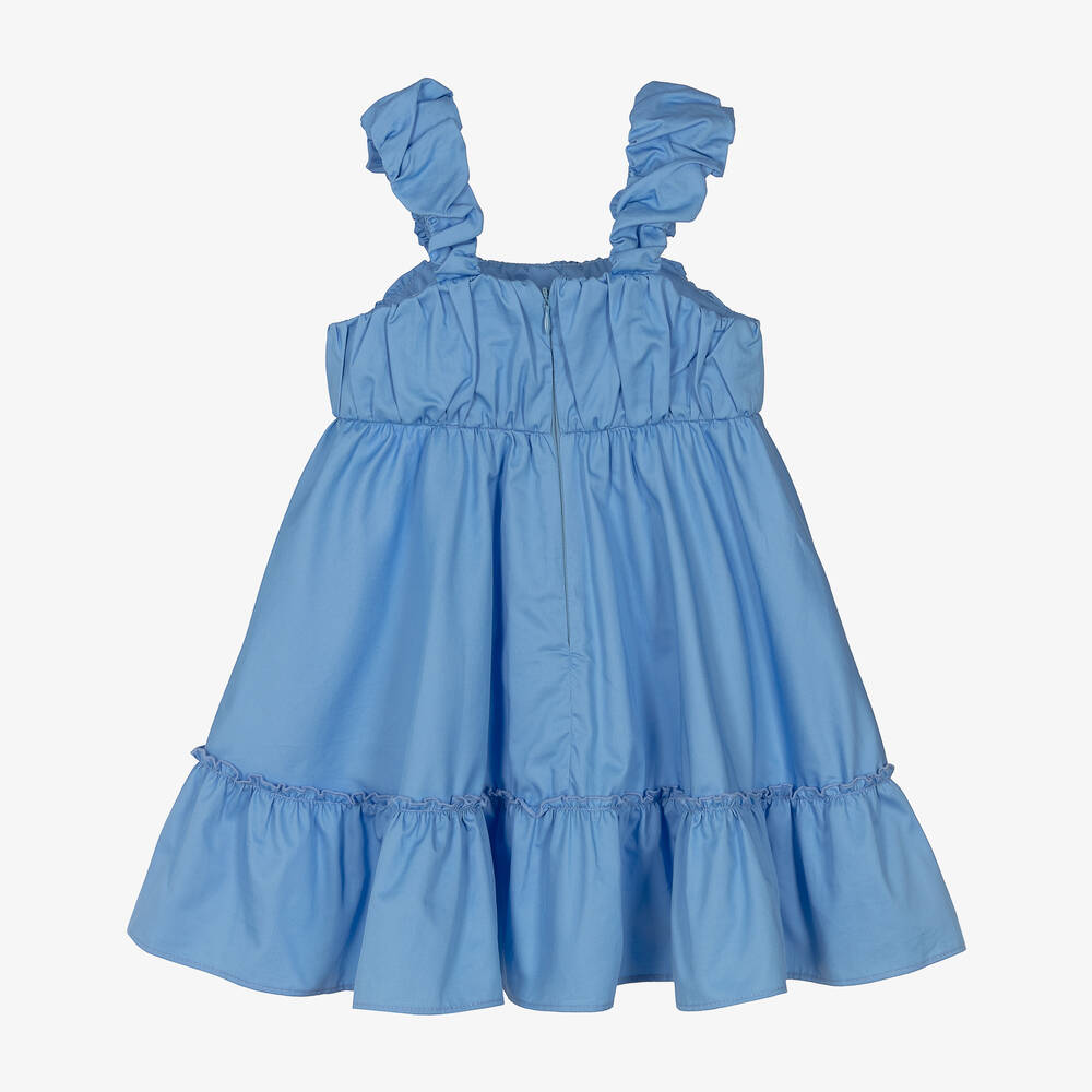 Lapin House-Girls Blue Cotton Dress | Childrensalon Outlet