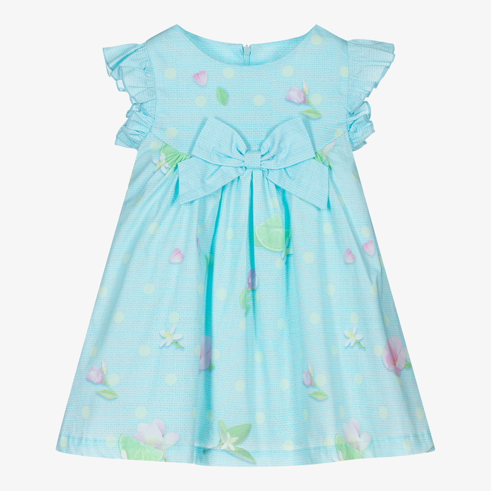 Lapin House - Girls Blue Cotton Dress Set | Childrensalon