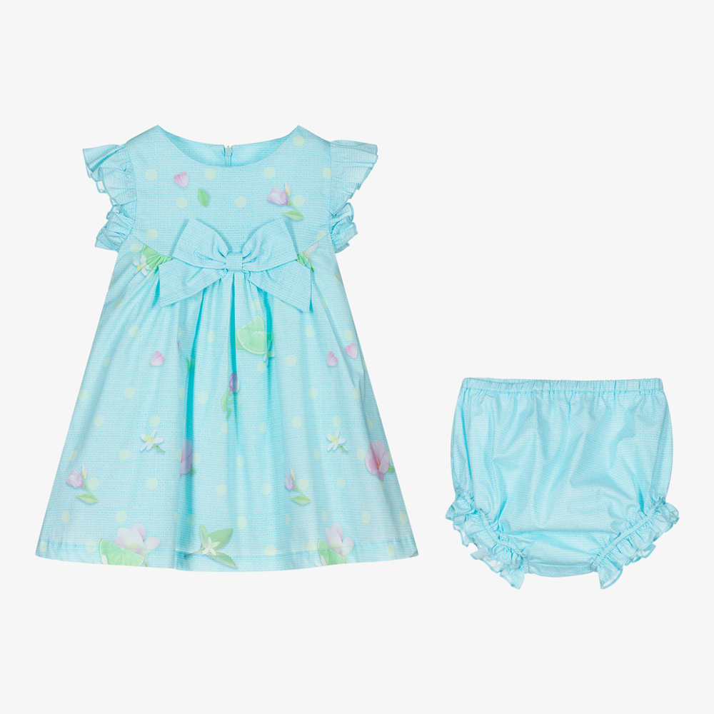 Lapin House-Girls Blue Cotton Dress Set | Childrensalon Outlet