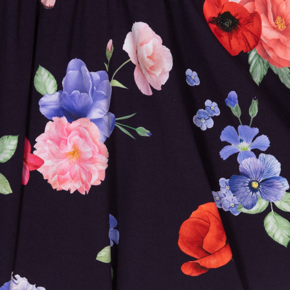 Lapin House-Girls Blue Cotton Floral Dress | Childrensalon Outlet