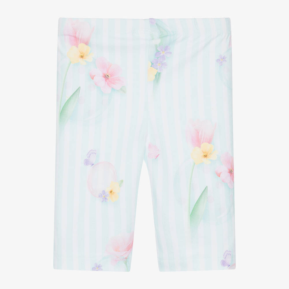 Lapin House-Girls Blue Cotton Floral Shorts Set | Childrensalon Outlet