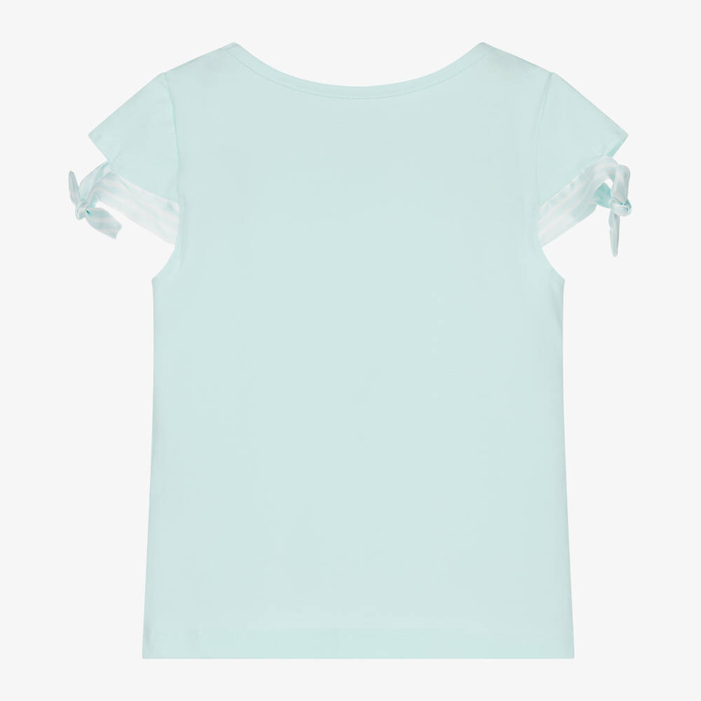 Lapin House-Girls Blue Cotton Floral Shorts Set | Childrensalon Outlet