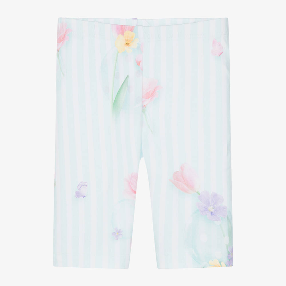 Lapin House-Girls Blue Cotton Floral Shorts Set | Childrensalon Outlet