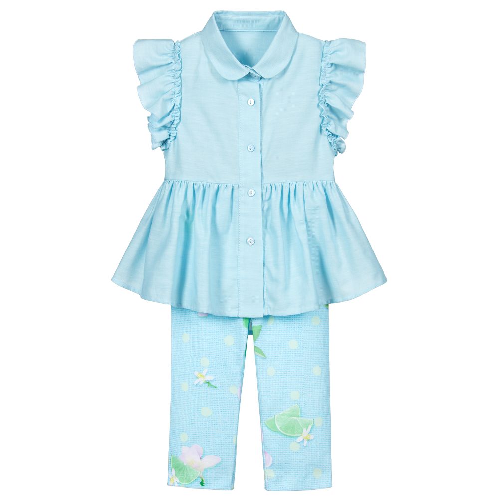Lapin House - Ensemble legging bleu en coton Fille | Childrensalon