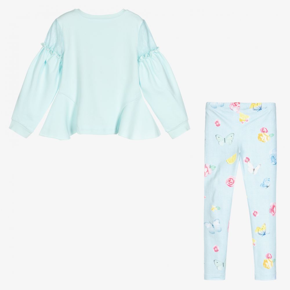 Lapin House-Girls Blue Cotton Leggings Set | Childrensalon Outlet