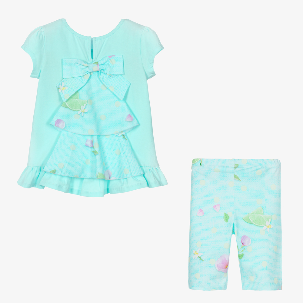 Lapin House-Girls Blue Cotton Leggings Set | Childrensalon Outlet