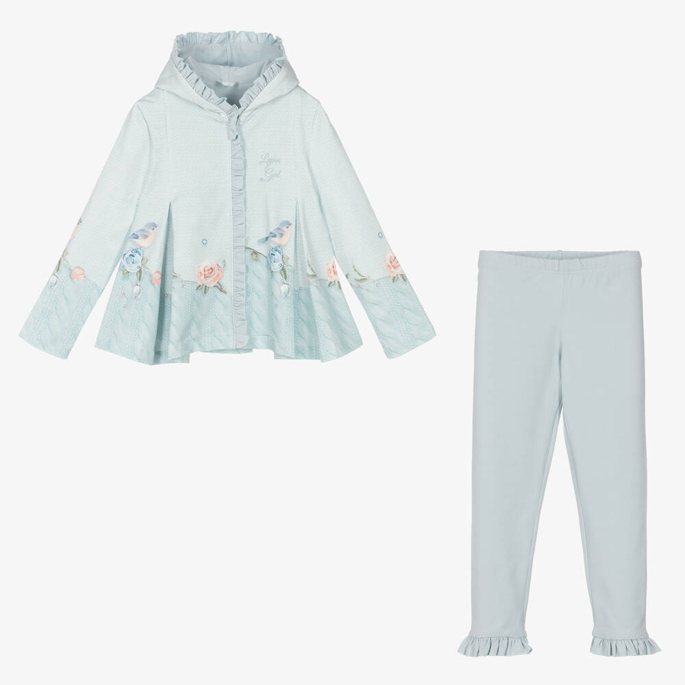 Lapin House-Girls Blue Cotton Leggings Set | Childrensalon Outlet