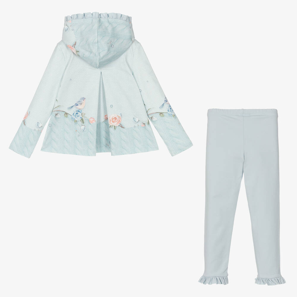 Lapin House-Girls Blue Cotton Leggings Set | Childrensalon Outlet