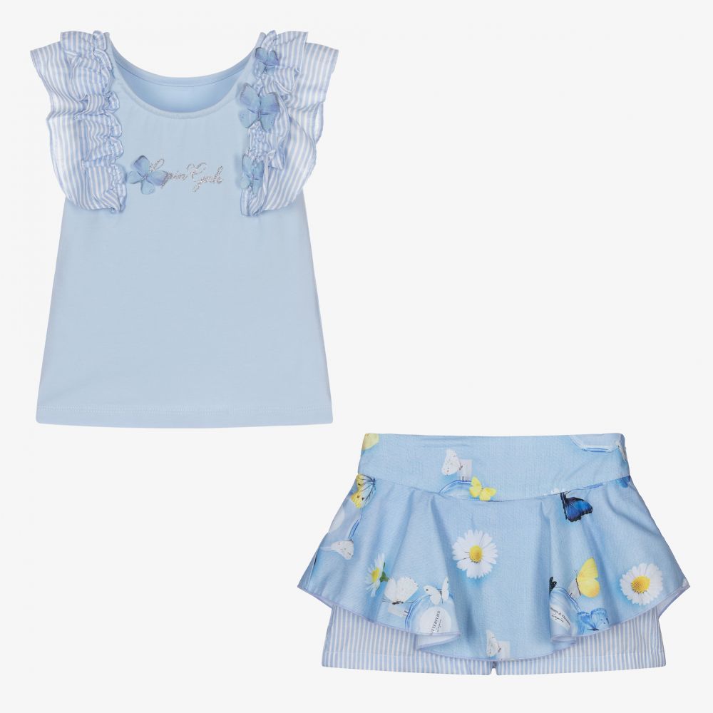 Lapin House-Голубой топ и шорты из хлопка для девочек | Childrensalon Outlet