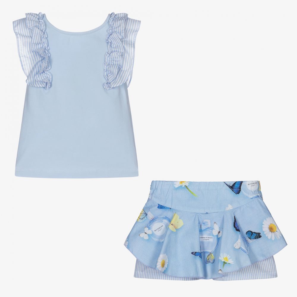 Lapin House-Голубой топ и шорты из хлопка для девочек | Childrensalon Outlet
