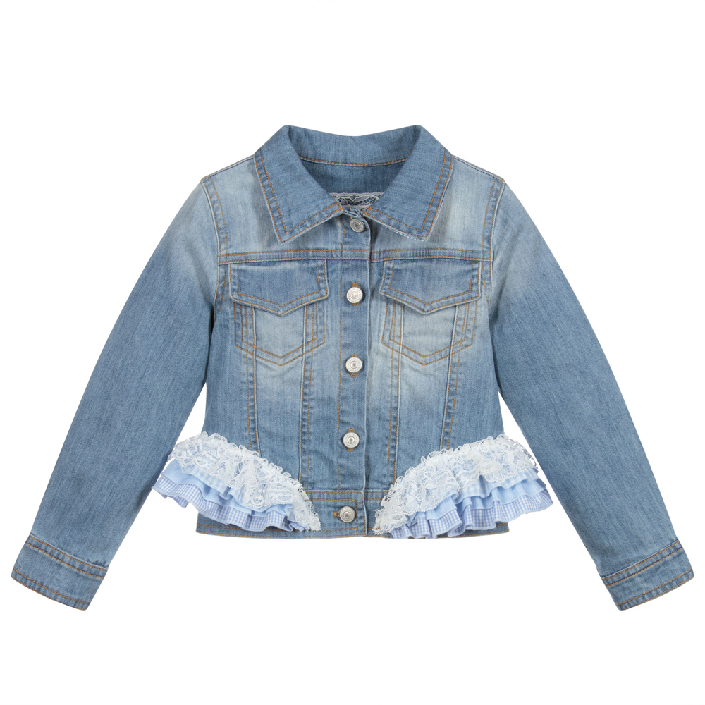 Lapin House - Veste bleue en denim Fille | Childrensalon