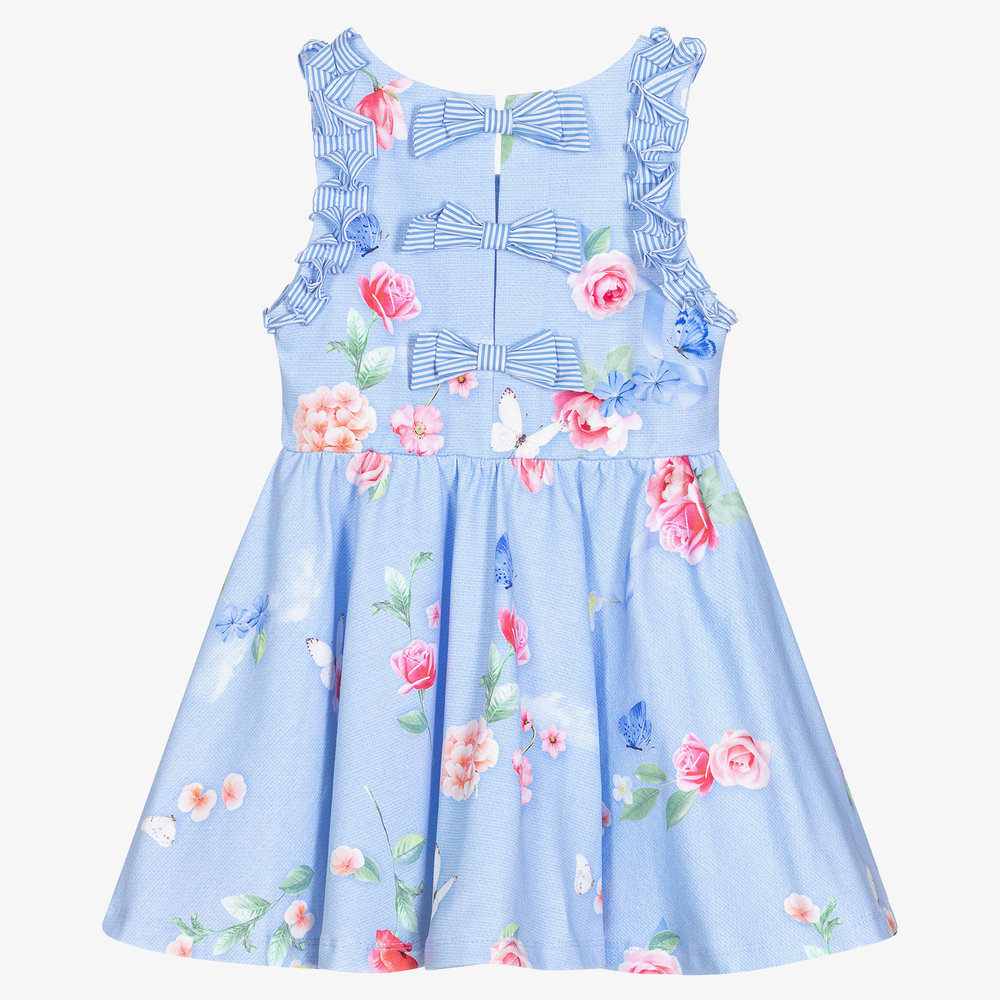 Lapin House-Girls Blue Floral Cotton Dress | Childrensalon Outlet
