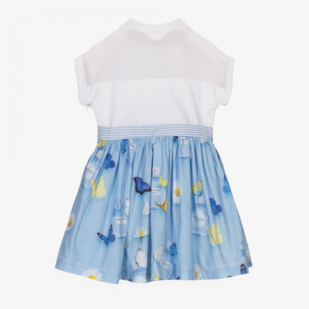Lapin House-Girls Blue Floral Cotton Dress | Childrensalon Outlet