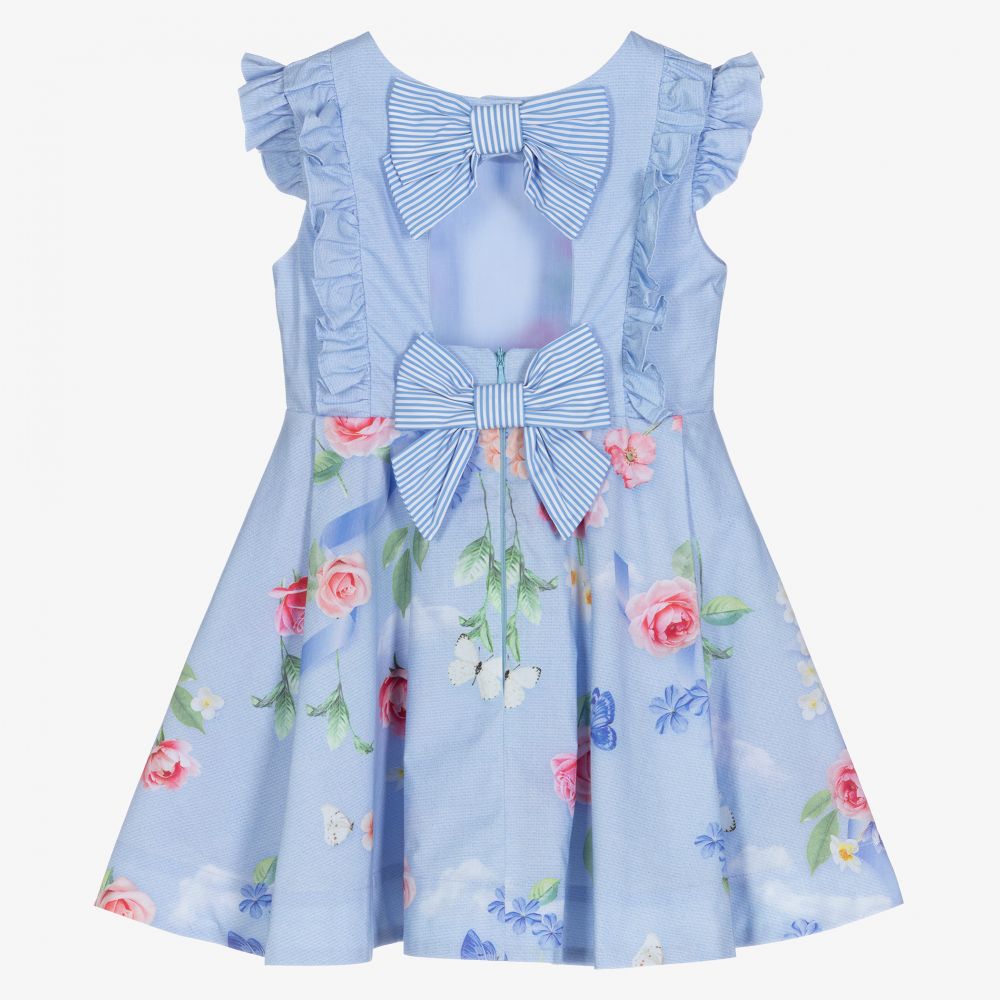 Lapin House Girls Blue Floral Dress Childrensalon Outlet