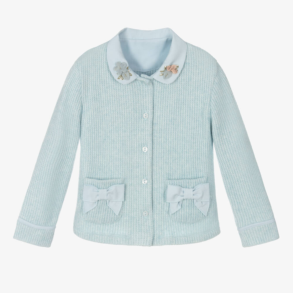 Lapin House - Cardigan bleu en maille Fille | Childrensalon