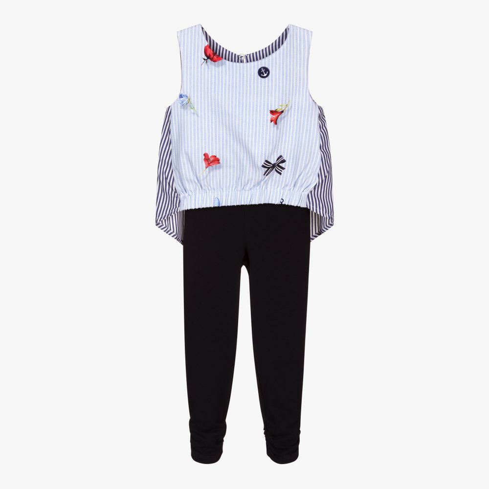 Lapin House - Girls Blue Leggings Set | Childrensalon