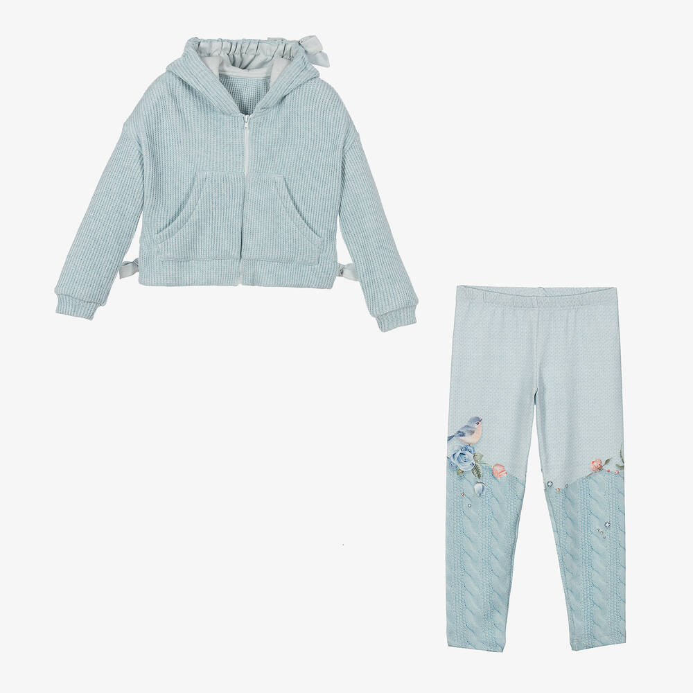 Lapin House-طقم ليغنغز قطن لون أزرق للبنات | Childrensalon Outlet
