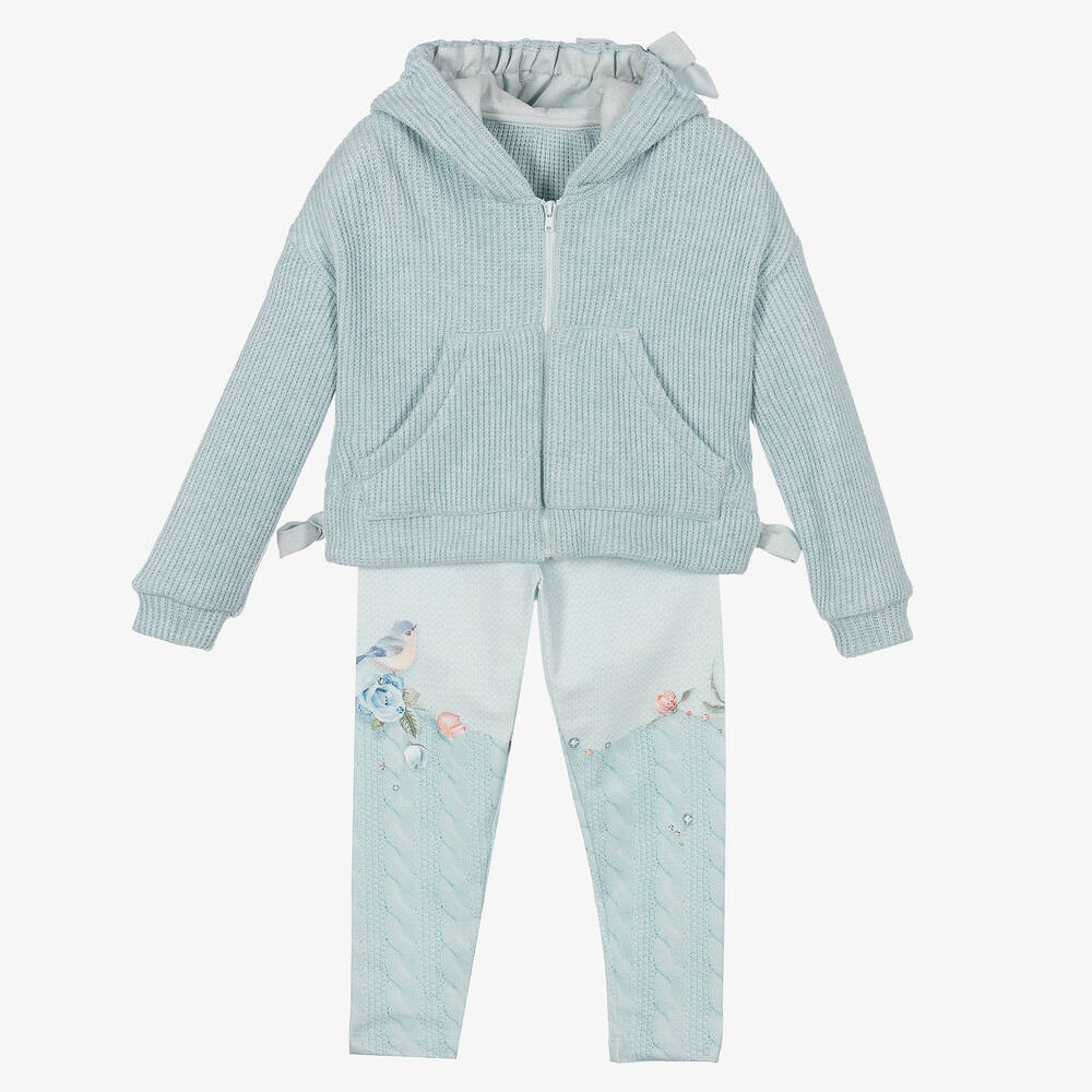 Lapin House - Girls Blue Leggings Set | Childrensalon