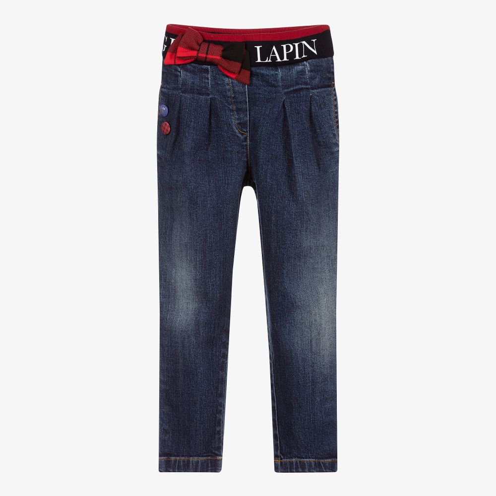 Lapin House - Girls Blue Logo Jeans | Childrensalon