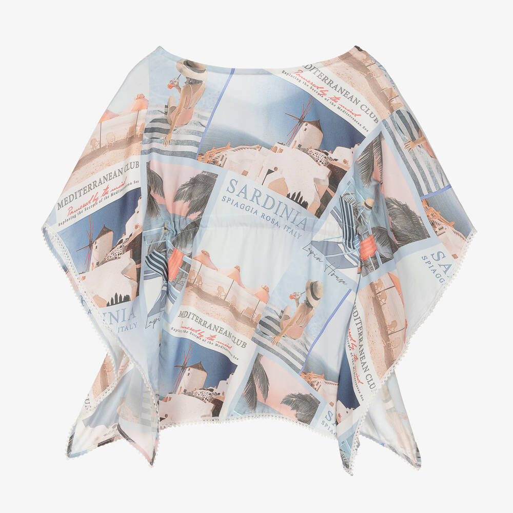 Lapin House-قفطان فيسكوز لون أزرق للبنات | Childrensalon Outlet