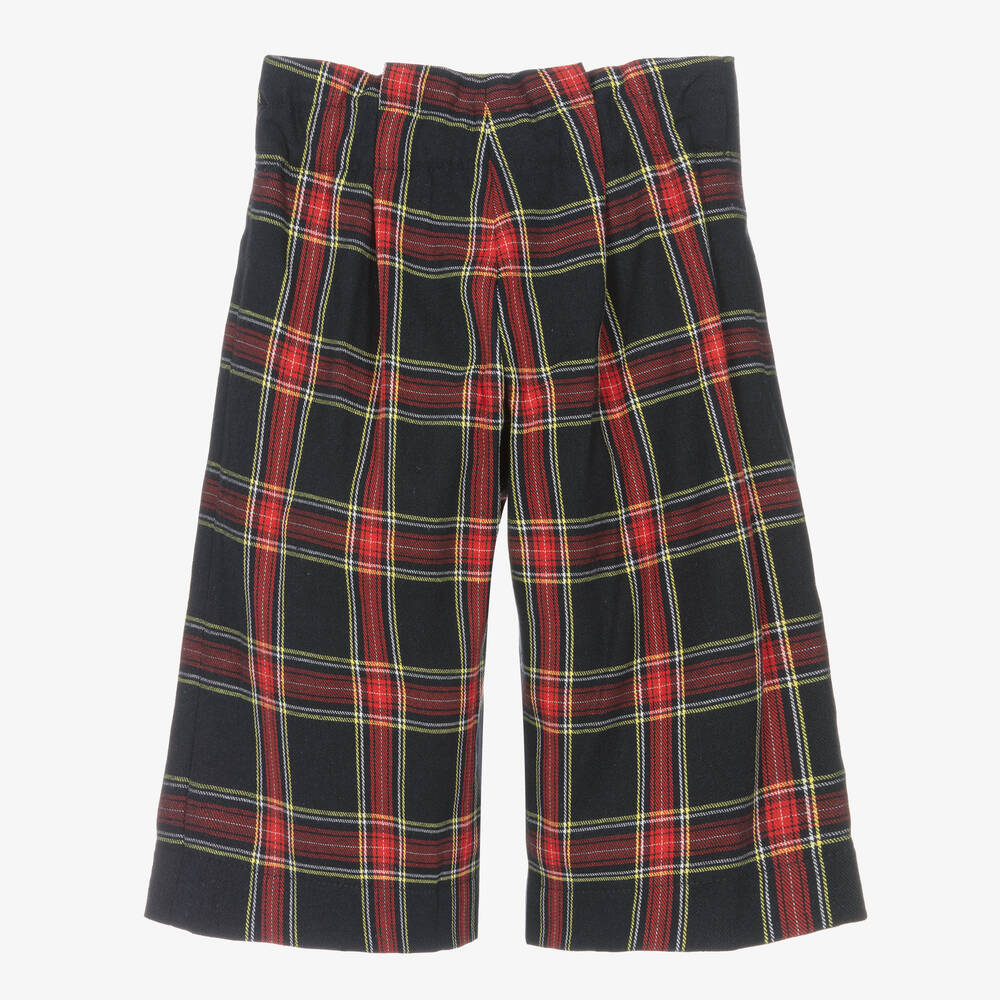Lapin House-بنطلون كولوت تارتان قطن تويل لون كحلي وأحمر للبنات | Childrensalon Outlet